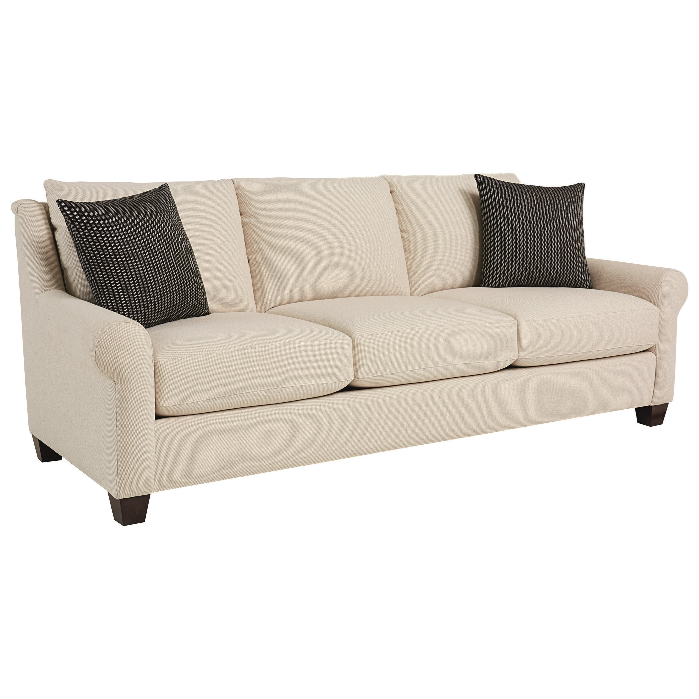 Bassett Ellery Transitional 84" Sofa with Sock Rolled Arms Wayside